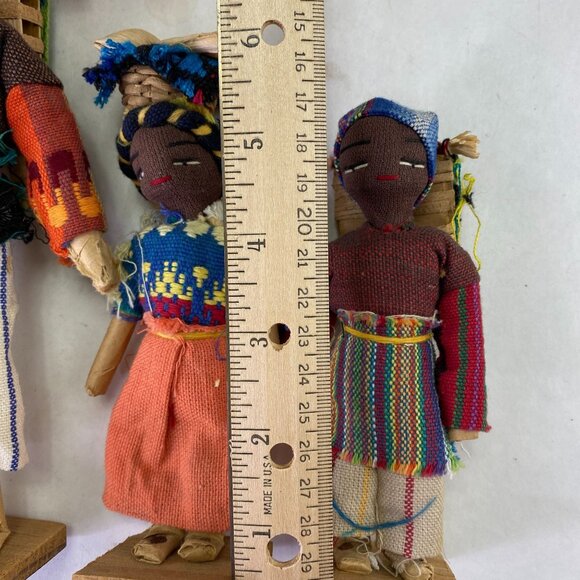 Vintage Folk Art Cloth and Wood Doll Family - Picture 9 of 9